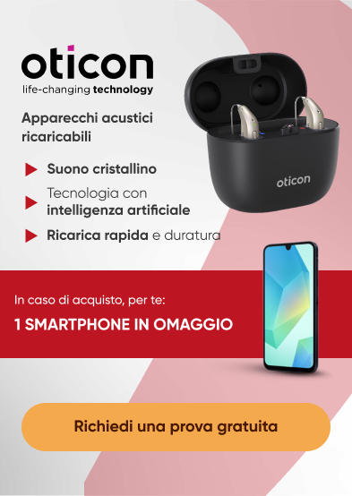 Banner prom Apparecchi acustici ricaricabili Oticon jet